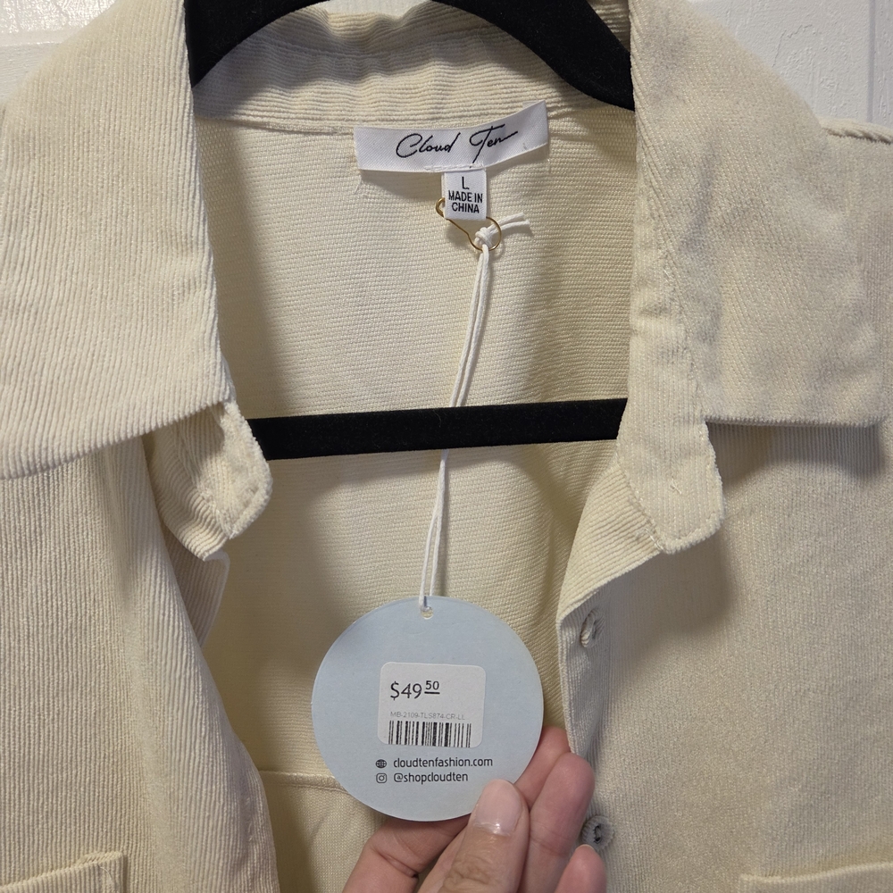 Cream Button Down Shirt - Picture 2 of 4